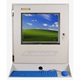 Armario para PC industrial PENC-700 vista frontal con bandeja para teclado.