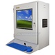Armario para PC industrial PENC-700 - vista lateral con bandeja para teclado