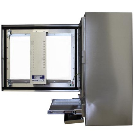 Armario para ordenador industrial a prueba de agua con montaje VESA y bandeja extraible con seguro | SENC-400